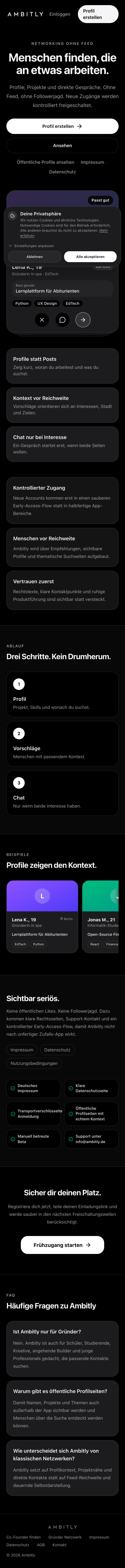 Mobile Startseite